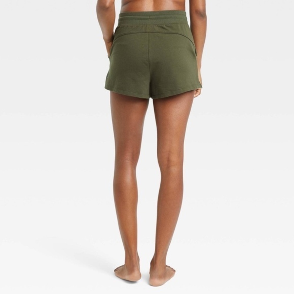 NWT French Terry Mid-Rise Short Olive Green - Picture 3 of 7